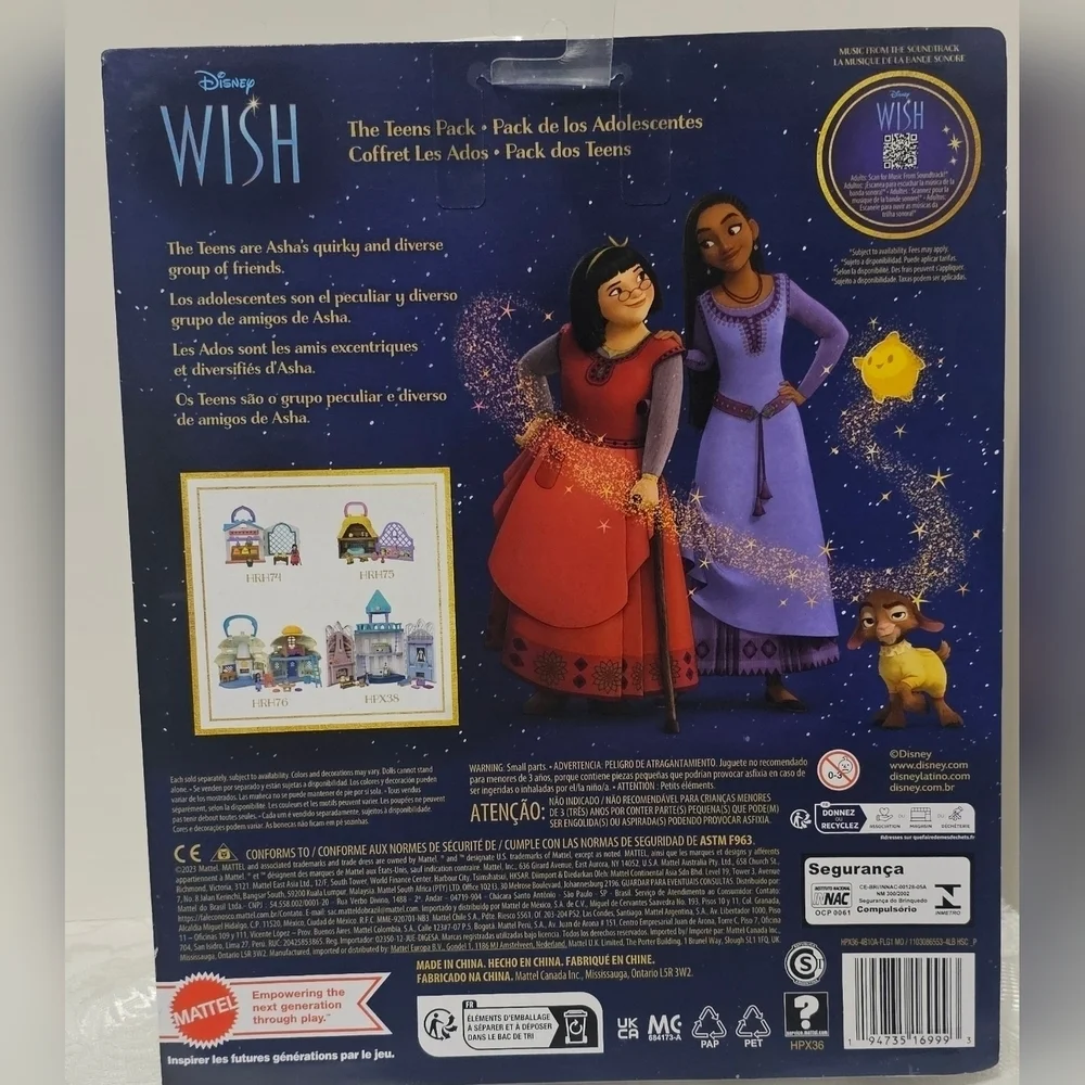New Disney Wish The Teens Pack of 8 Posable Minidolls and Star Figure by Mattel